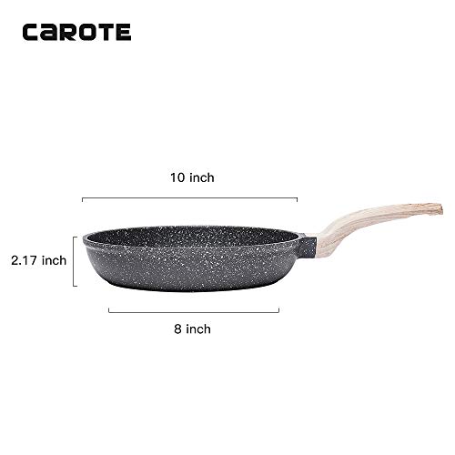 Carote 10-Inch Nonstick 프라이팬 Skillet,Stone Cookware Granite Coating from Switzerland,Black 미국출고 -543831