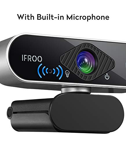 IFROO FHD 1080P 웹캠 화상수업 with 마이크,No fisheye Wide-Angle for 데스크탑 Laptop Computer Web Camera,USB Plug and Play 맥-551 미국출고 -551894