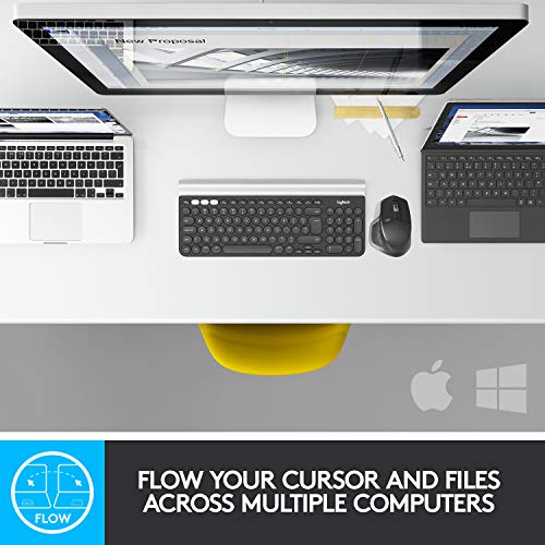 게이밍 마우스 PC 및 Mac, Graphite 용 Flow Cross,Computer Control 및 파일 공유 기능이있는 로지텍 MX Master 2S 무선 마우스-558501