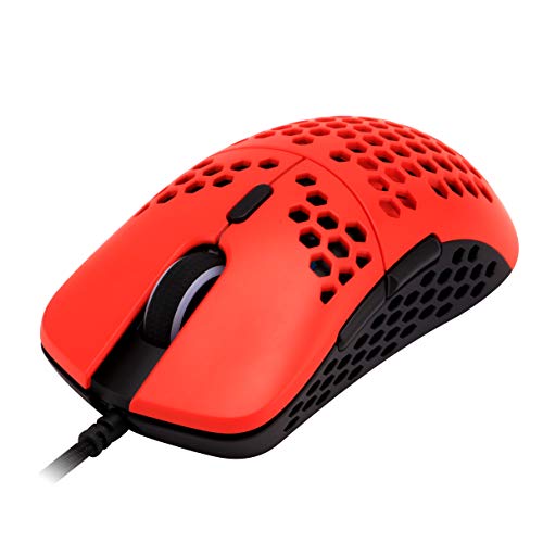 게이밍 마우스 HK Gaming Mira M 초경량 Honeycomb Shell 유선 RGB 게이밍 마우스,최대 12,000 cpi | 6 개 버튼,63g 전용 (Mira,M, Monza Red)-558504