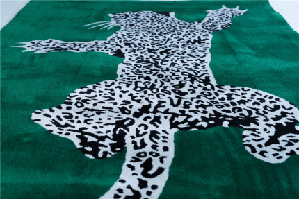 귀여운 동물모양 러그 경사 추상표범 동물 그린 카펫 거실 소파 테이블-559068