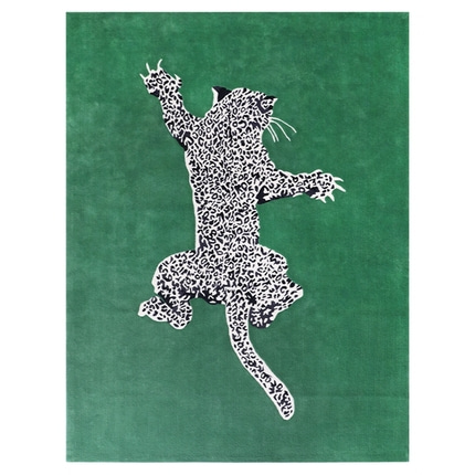 귀여운 동물모양 러그 추상표범 동물 그린 카펫 거실 소파 테이블 받침대-559074