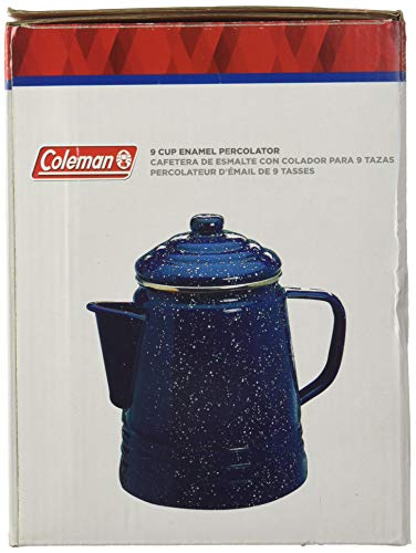 콜맨 캠핑 Coleman 9-Cup Coffee Enamelware Percolator (Blue) 커피 컵 미국출고 -562644