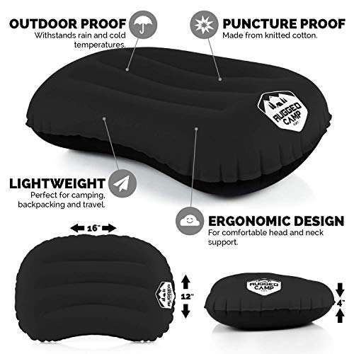 Rugged Camp Camping Pillow - Ultralight Inflatable Travel Pillows - Multiple Colors 캠핑베개 미국출고 -562668