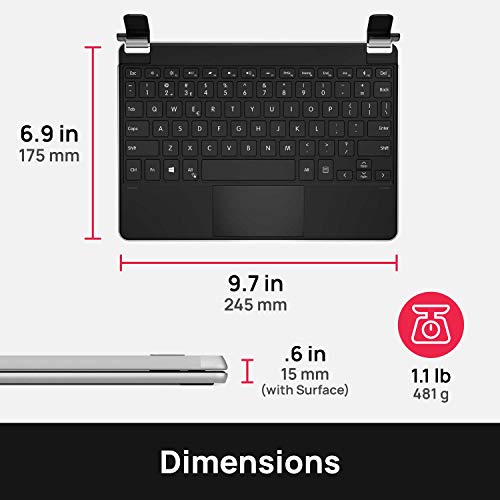 Brydge 10.5 Go+ 무선 키보드 with Precision Touchpad | Compatible with 마이크로소프트 키보드 Surface 미국출고 -563044