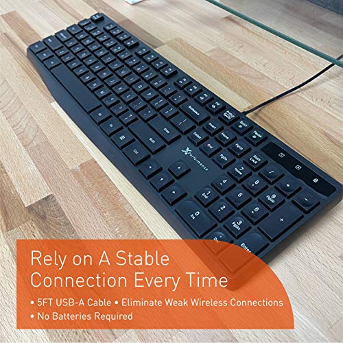 X9 Performance Wired 키보드 for Laptop - Simple, Slim, and Reliable - Full Size 키보드 for PC and Chrome with 104 Keys-5 미국출고 -563054
