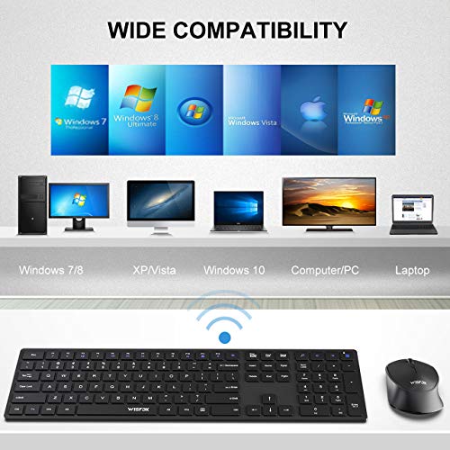 무선 키보드 and 마우스 Combo, WisFox 2.4G Full-Size Slim Thin 무선 키보드 마우스  미국출고 -563060