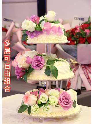 디저트 트레이 접시 아크릴 케이크 선반 투명 결혼식 10층 3단 북유럽 생일 트레이-563953
