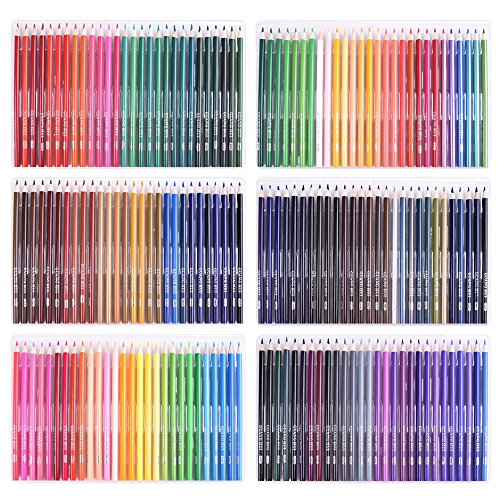 168 색연필-168 색 12 개 메탈릭 8 개 형광 생생한 색상 포함 아트 드로잉 중복 없음 색연필 성인용 색칠, 스케치, 페인팅 세트 미국출고 -564199