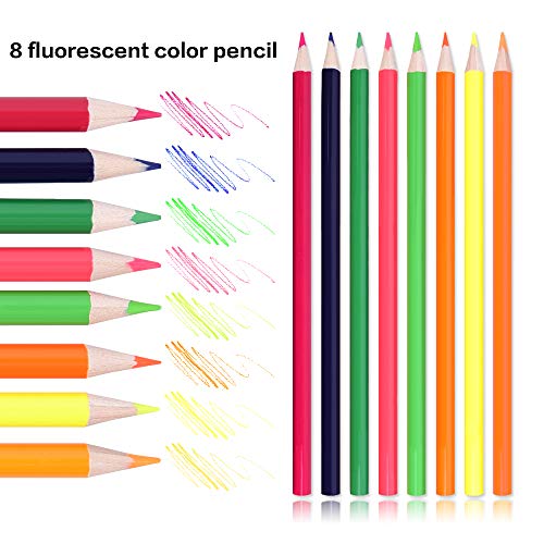 168 색연필-168 색 12 개 메탈릭 8 개 형광 생생한 색상 포함 아트 드로잉 중복 없음 색연필 성인용 색칠, 스케치, 페인팅 세트 미국출고 -564199