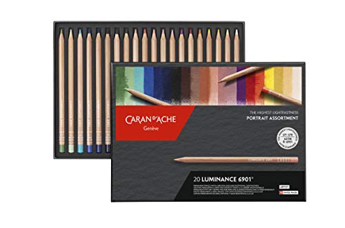 Caran dAche Luminance Portrait Coloring Pencils Assortment 20 색, 멀티 컬러, 26 x 19 x 2cm 미국출고 -564266