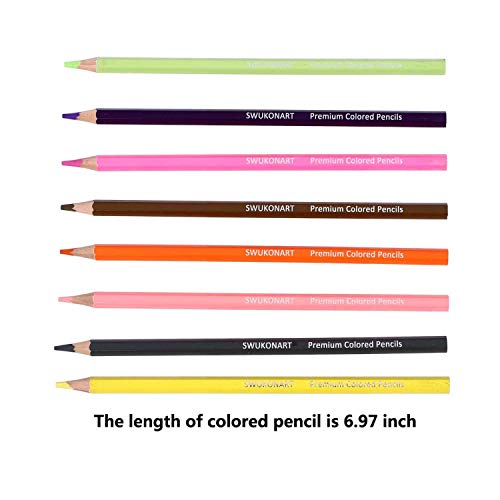 SWUKONART 색연필 세트 24-48 색 성인용 프리미엄 소프트 코어 컬러 연필 어린이 학생 교사 색칠 공부, 스케치 그리기 공예 미국출고 -564346