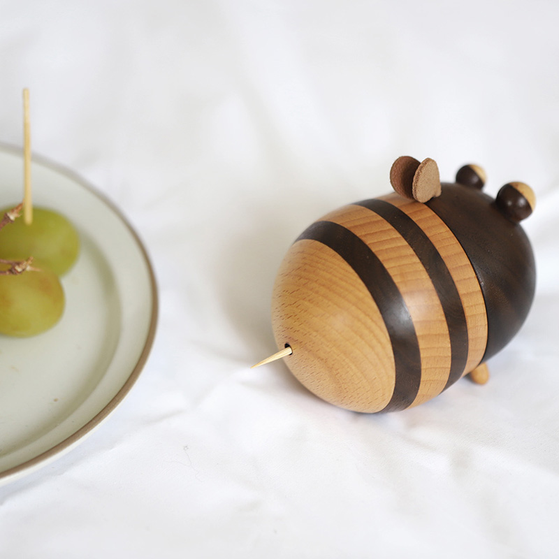 고급원목 인테리어소품 꿀벌 이쑤시개 상자 가정용 선물용 아이디어 큐트 이쑤시개통 -570147