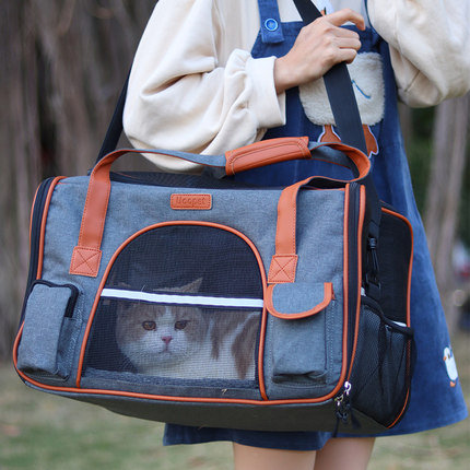 강아지 고양이 이동가방 배낭  고양이 가방 들고 반려동물로 크로스오버 고양이 캔버스 캣백 라지 도그캣-576103