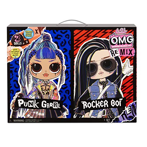 엘오엘 서프라이즈 L.O.L. Surprise! O.M.G. Remix Rocker Boi and Punk Grrrl 2 Pack – 2 Fashion Dolls with Music  미국출고-577301
