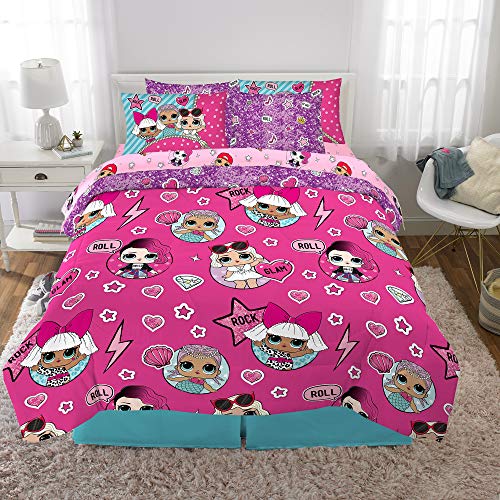 엘오엘 서프라이즈 L.O.L. Surprise Franco Kids Bedding Super Soft Comforter and Sheet Set with Sham, 7 Piece Full Size, 엘오엘 서프라이즈 미국출고-577461
