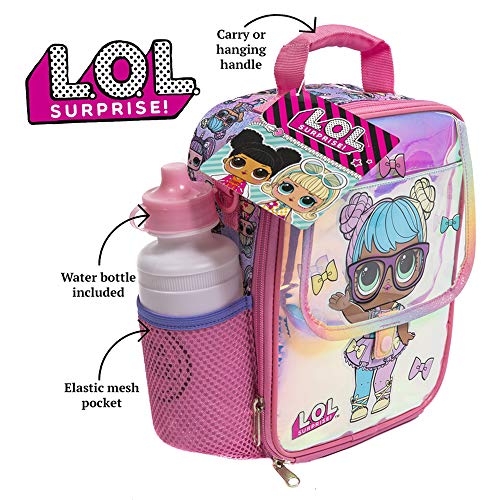 엘오엘 서프라이즈 L.O.L. Surprise LOL Lunchbox for Girls with Adjustable Shoulder or Backpack Strap and Water Bottle Included  미 미국출고-577476