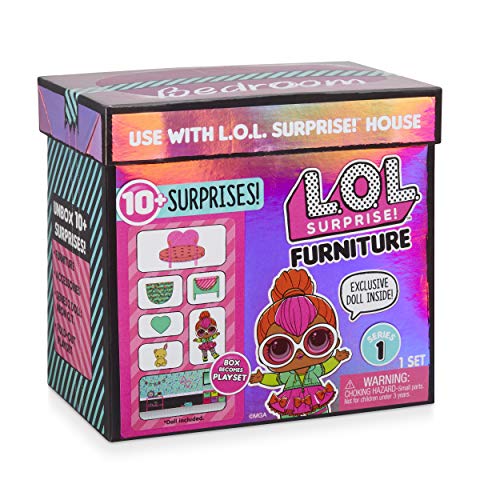 엘오엘 서프라이즈 L.O.L. Surprise! Furniture Bedroom with Neon Q.T. &amp; 10+ Surprises, Multicolor  미국출고-577497
