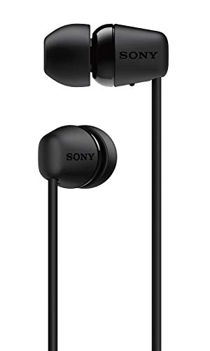 소니 Sony WI-C200 무선 이어폰 형 헤드셋 , 전화 통화 용 마이크가있는 헤드폰, 블랙 (WIC200 , B) 미국출고-577515
