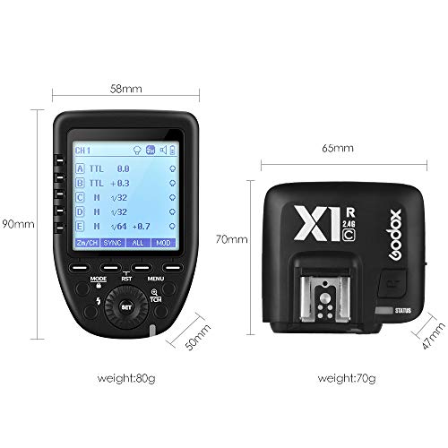 Godox Xpro-S 2.4G X 시스템 TTL 무선 플래시 트리거 송신기 및 소니 플래시와 호환되는 2 x Godox X1R-S 컨트롤러 수신기 미국출고-577516
