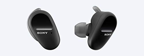 소니 Sony WF-SP800N Truly Wireless 스포츠 이어폰 형 소음 차단 헤드폰 및 디럭스 gSport 여행용 케이스 (블랙) 미국출고-577548