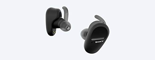 소니 Sony WF-SP800N Truly Wireless 스포츠 이어폰 형 소음 차단 헤드폰 및 디럭스 gSport 여행용 케이스 (블랙) 미국출고-577548