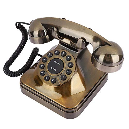 WX-3011# Antique Bronze Dial Button Desk  레트로 클래식 전화기 Vintage Landline 레트로 클래식 전화기 Home Office  미국출고-577757