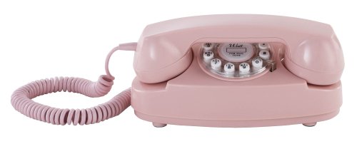 Crosley CR59-PI Princess 레트로 클래식 전화기 with Push Button Technology, Pink  미국출고-577778