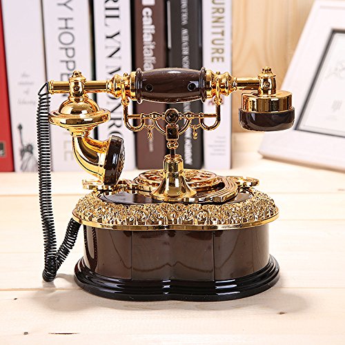 ornerx Vintage Dial  레트로 클래식 전화기 Shaped Music Box with Drawer  미국출고-577788