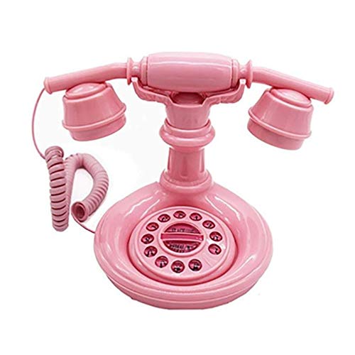 Landline 레트로 엔틱 Antique Pink Cute Princess  레트로 클래식 전화기 Corded Landline  레트로 클래식 전화기  미국출고-577793