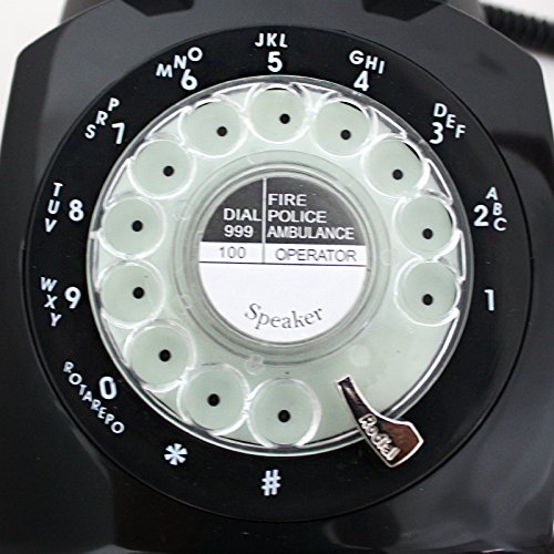 ECVISION Black Color Vintage 1960s Style Rotary 레트로 엔틱 Old Fashioned Rotary Dial Home  레트로 클래식 전화기.  미국출고-577804
