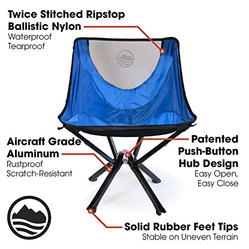 Cliq 캠핑 의자-크라우드 펀딩 역사상 가장 많은 자금을 지원받은 휴대용 의자. 병 크기의 소형 야외 의자 5 초 내에 설정 항공기 등급 알루미늄 캠핑의자 미국출고-577829