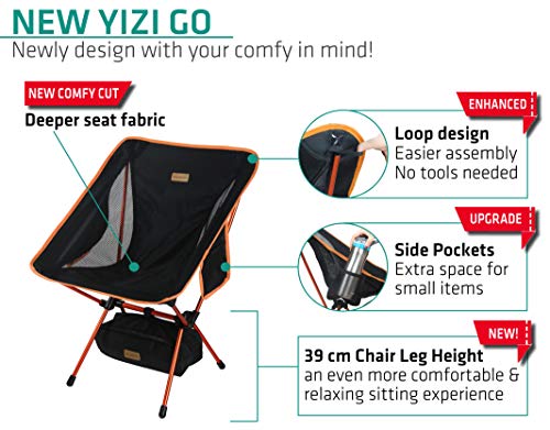 YIZI GO 휴대용 캠핑 의자-소형 초경량 접이식 배낭 의자, 야외, 캠프, 피크닉, 하이킹을위한 가방에 작은 접이식 접이식 포장 가능한 경량 배낭 의자 캠핑의자 미국출고-577850