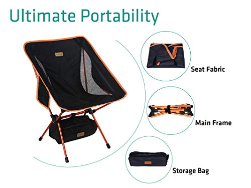YIZI GO 휴대용 캠핑 의자-소형 초경량 접이식 배낭 의자, 야외, 캠프, 피크닉, 하이킹을위한 가방에 작은 접이식 접이식 포장 가능한 경량 배낭 의자 캠핑의자 미국출고-577850