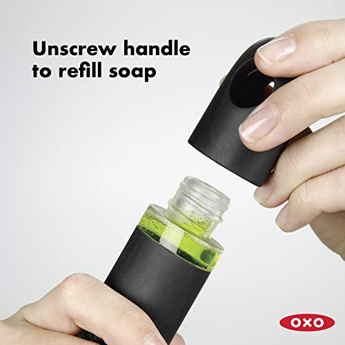 옥소 OXO Good Grips Soap Dispensing Dish Brush, 15x10x5cm, Black , Clear , White 미국출고-577862