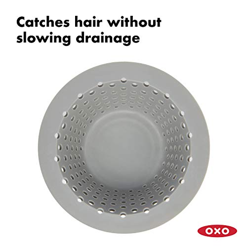 옥소 OXO Good Grips 팝업 및 일반 드레 인용 실리콘 드레인 보호대, 회색, 원 사이즈 미국출고-577869