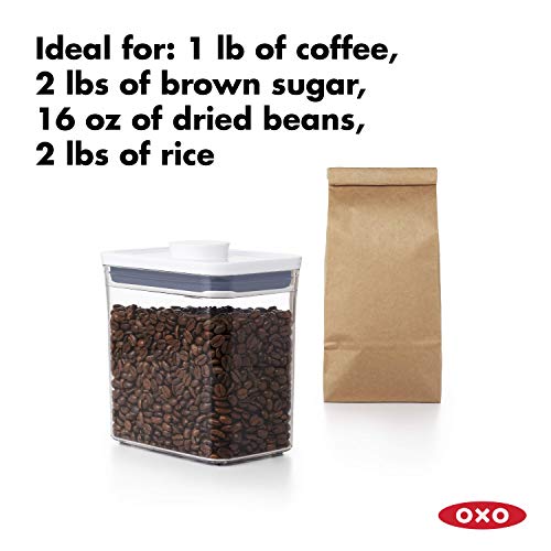 옥소 OXO Good Grips POP 용기 – 커피 및 기타 식품 보관을위한 밀폐형 1.7 Qt, 직사각형, 투명 미국출고-577871
