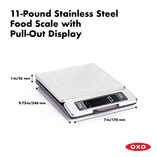옥소 OXO Good Grips 11 파운드 스테인리스 스틸 식품 저울 및 풀 아웃 디스플레이 미국출고-577921