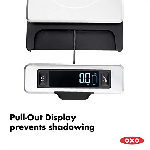 옥소 OXO Good Grips 11 파운드 스테인리스 스틸 식품 저울 및 풀 아웃 디스플레이 미국출고-577921