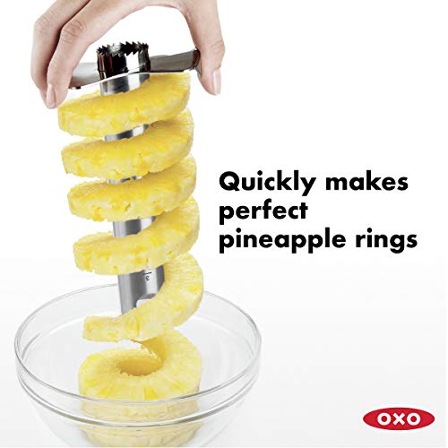 옥소 OXO Good Grips Stainless Steel Pineapple Corer &amp; Slicer, Silver , Black 미국출고-577997
