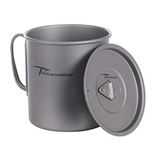 Timberbrother 250ml900ml 티타늄 컵 캠핑 머그 접이식 핸들 뚜껑이있는 티타늄 냄비 579147 미국출고 캠핑컵