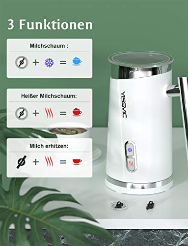 우유거품기 독일 YISSVIC 300ml 500W 뜨겁고 차가운 우유 583109 베이스 스테이션 논스틱