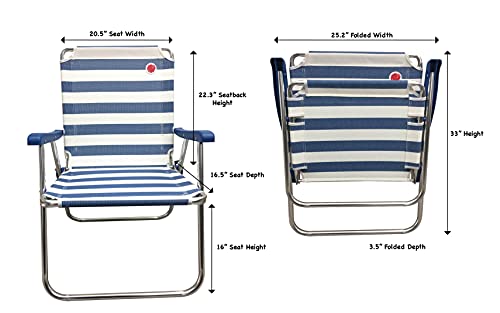 야외 캠핑 경량 미국 의자 휴대용 586012 새로운 디자인의 표준 접이식 캠프 잔디 2팩 블루 화이트