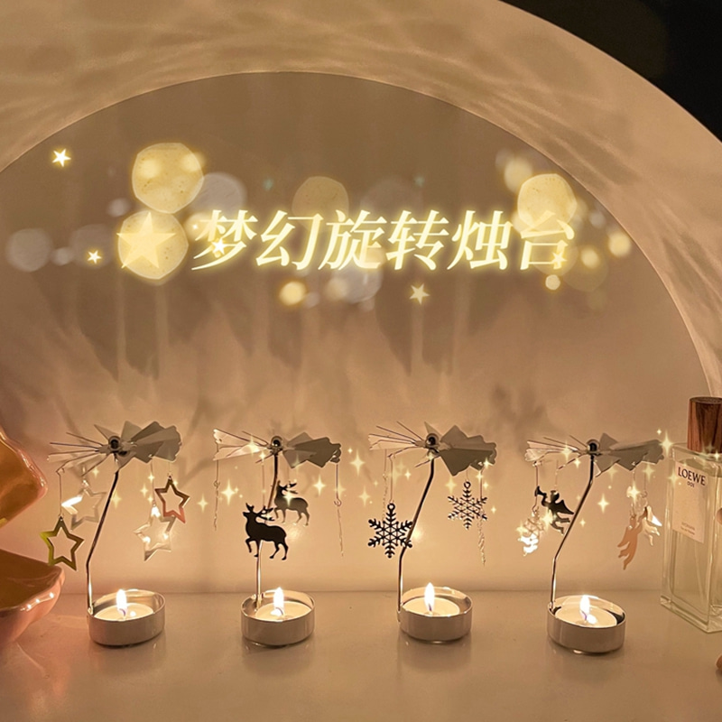 카페 감성소품 594265 별 회전촛대 로맨틱 촛불 테이블 포인트 소품