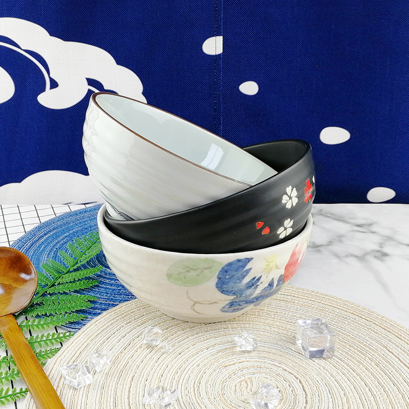 라면그릇 일본식 복고풍 도자기그릇하채와 풍오동그릇맛 천그릇-595848