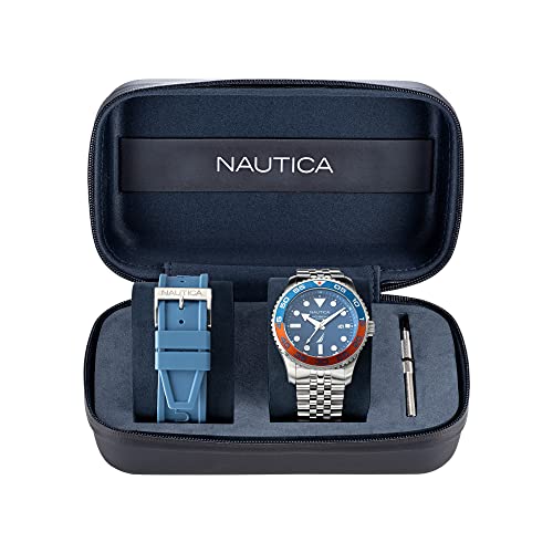 노티카 쿼츠 스테인리스 스틸 스트랩 실버 22 캐주얼 599710 미국 남성 시계