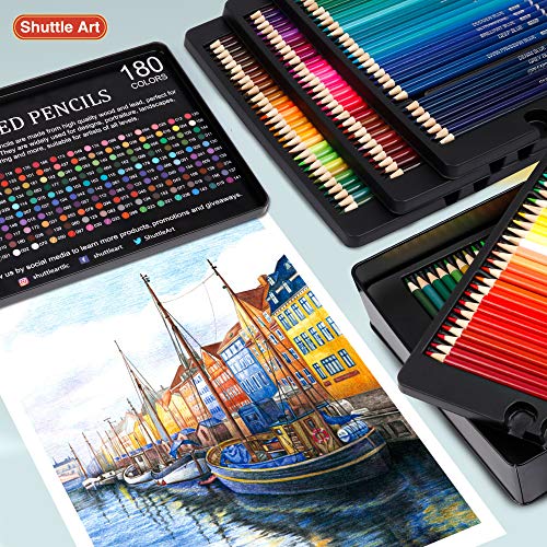 180 소프트 코어 4개 포함 아티스트를 위한 전문 색칠 스케치 및 그림 600126 미국 색연필