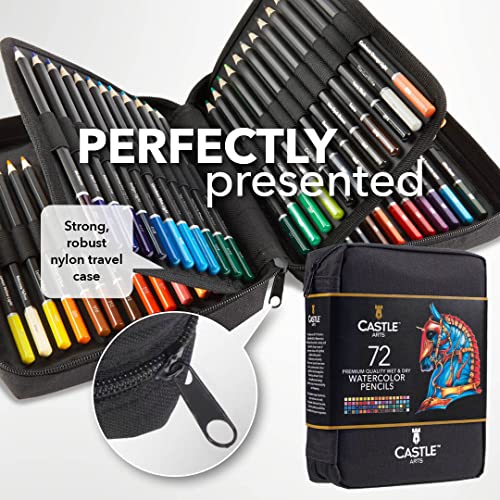 72 수채화 연필 집업 세트 선명한 색상 고품질 코어 케이스 포함 600135 미국 색연필