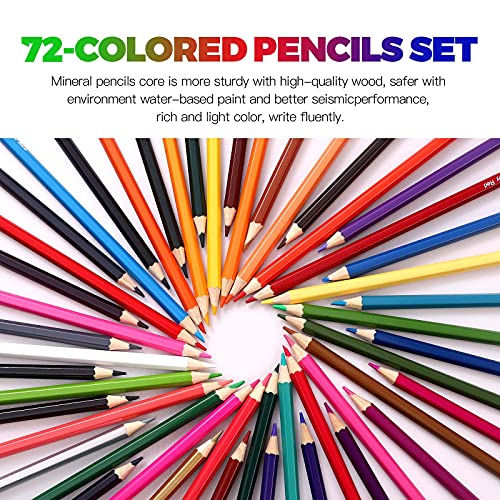 72 전문 색칠 공부 세트 아티스트 롤업 캔버스 가방이있는 아트 색칠 공부 600138 미국 색연필