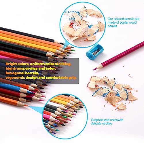 색칠 공부를위한 48 전문 공부 세트 아티스트 아트 스케치 음영 및 채색 600146 미국 색연필